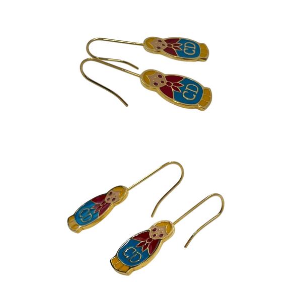 Dior Vintage Russian Nesting Doll Necklace & Earring Set - Picture 6 of 7